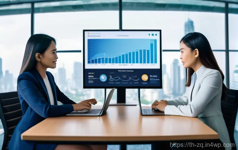 소셜 리스닝 툴의 체계적인 데이터 관리 - **Prompt 1: Data-Driven Collaboration in Bangkok Office** A group of three young, diverse Thai p...